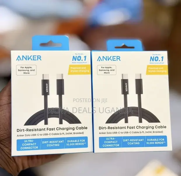 Anker Zolo 240W USB-C to USB-C Cable 6ft Braided - 1