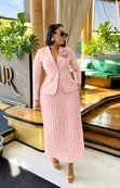 2pc Blazer and Pleated Skirt Set - 3