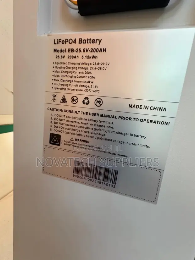 Sumry 5.12kWh 25.6V 200Ah LiFePO4 Lithium Battery with BMS - 1