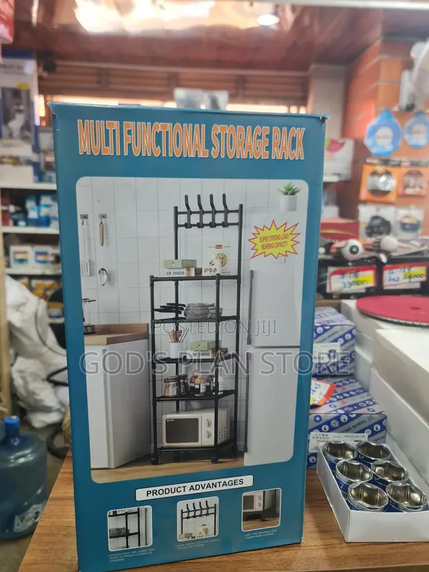 White 4-Layer Multipurpose Kitchen Storage Rack - 1