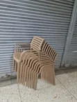 Liberty Plastic Dining Chairs (Brown, Brand New) - 1