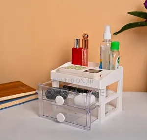 Portable Mini Desktop Cosmetics Organizer with 2 Drawers