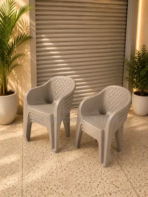 Brand New Stackable Outdoor Plastic Chairs with Armrests