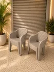 Brand New Stackable Outdoor Plastic Chairs with Armrests - 2