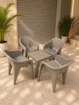 Simplive Outdoor Plastic Table and Chairs Set - 1