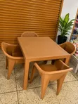 Brand New Heavy Duty Plastic Dining Table and Chairs Set - 2