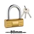 80mm Heavy Duty Brass Padlock with Hardened Steel Shackle - 3