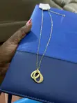 Oval Twist Stainless Steel Necklace - Gold - 2