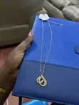 Oval Twist Stainless Steel Necklace - Gold - 5