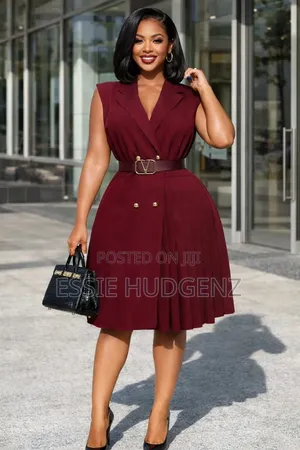 Sleeveless Lapel Collar Dress