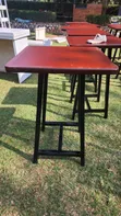 Restaurant & Bar Dinner Table with 4 High Chairs - 2