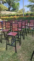 Restaurant & Bar Dinner Table with 4 High Chairs - 3