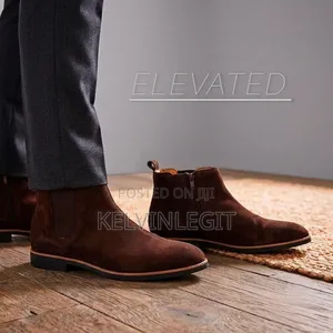 Brown Suede Chelsea Boots - Men's Size 43