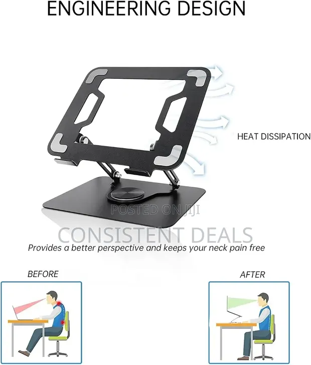 Adjustable Desktop Stand with 360° Swivel Base - 1