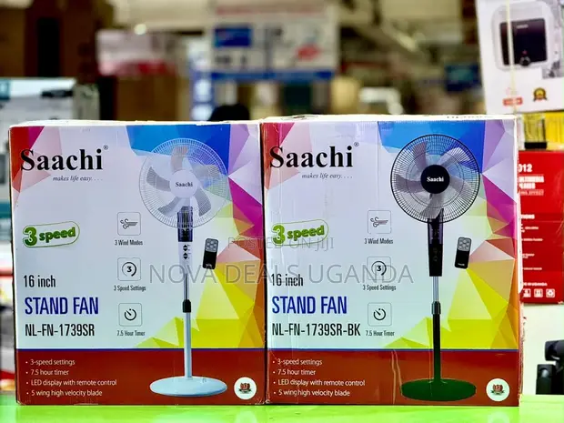 2pc Saachi 16-inch Stand Fan with Remote Control - 1