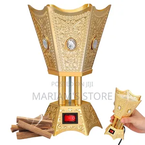 Metallic Electric Bakhoor Incense Burner with Palm Tree Design