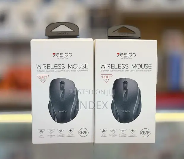 Yesido KB45 Wireless Silent Mouse - 2.4G, 6 Button, Black - 1