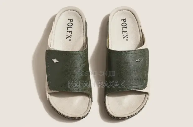 Men's Classic Beige/Green Polex Comfort Push-in Sandals - 1