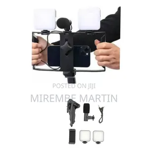 PLOKAMA PK-778 Vlogger Kit (U Rig, 2 LEDs, Mic, Holder)