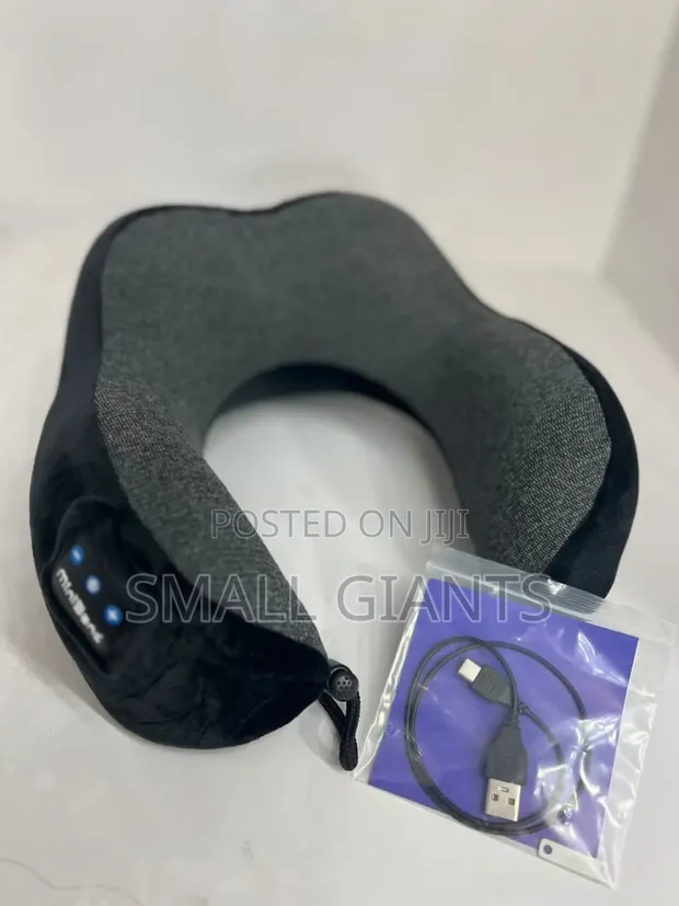Bluetooth Travel Neck Pillow with Headphones - 1