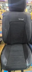 Black Leather and Cloth Car Seat Covers for Toyota - 1