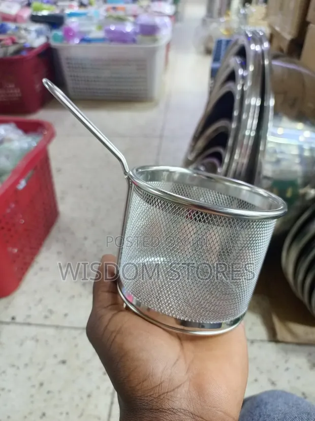 Round Stainless Steel Chips Server - 1