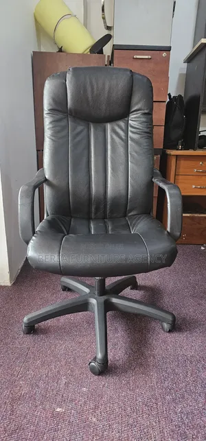 Refurbished Pure Leather High Back Office Chair