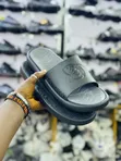 Leap Across Black Rubber Sandals with Fish Graphic - 3