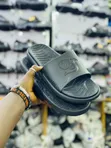 Leap Across Black Rubber Sandals with Fish Graphic - 4