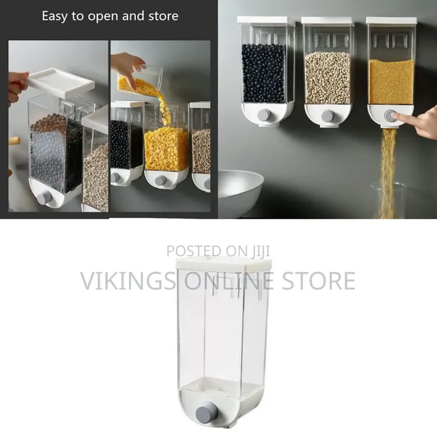 3-Piece Wall-Mounted Cereal Food Storage Container Organizer - 1
