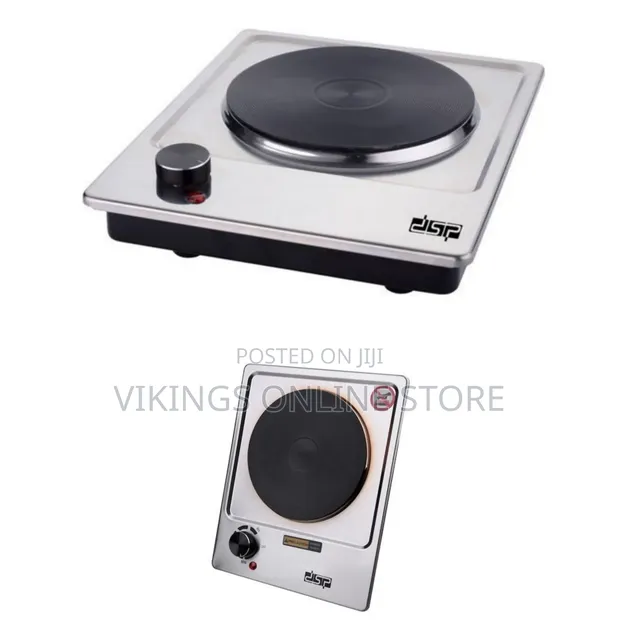 DSP Electric Cast-Iron Single Burner Hot Plate, Silver - 1