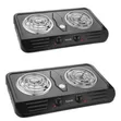 Saachi Double Burner Hot Plate with Thermostat Control - Black - 1