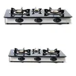 3-Burner Gas Stove with Tempered Glass Top - Stainless Steel - 1