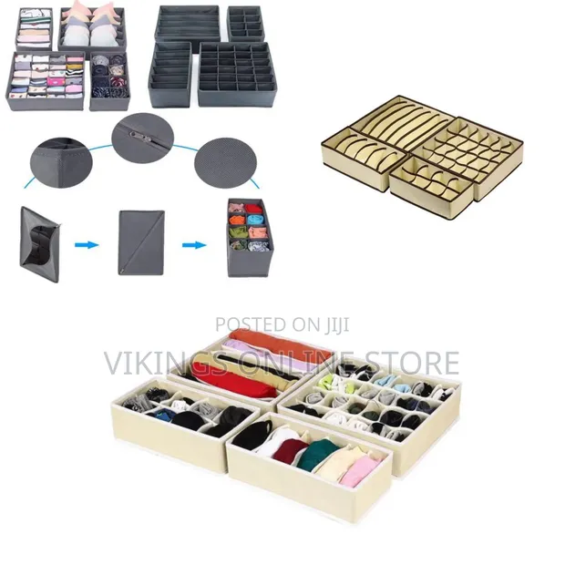 Set of 4 Foldable Storage Box Drawer Dividers - 1