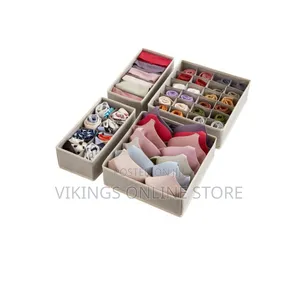 Set of 4 Foldable Storage Box Drawer Dividers