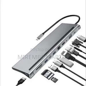 12-in-1 USB-C Docking Station with HDMI, VGA, USB-A, PD, Audio