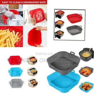 2 Pack Square Air Fryer Silicone Liners (3-5 QT)