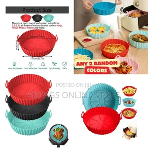 2 Pack Air Fryer Silicone Liners for 3-5 QT Baskets
