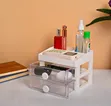 Portable Mini Desktop Cosmetics Organizer with 2 Drawers - 1