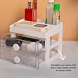Portable Mini Desktop Cosmetics Organizer with 2 Drawers - 3