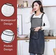 Transparent Waterproof Kitchen Apron with Large Pockets - 1