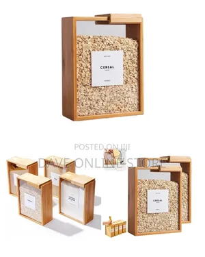 Wooden Cereal Storage Box - Airtight Pantry Container