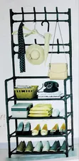 Brand New 4-Tier Clothes Rack with Hooks - 1