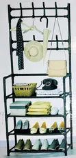 Brand New 4-Tier Clothes Rack with Hooks - 4