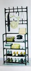 Brand New 4-Tier Clothes Rack with Hooks - 5