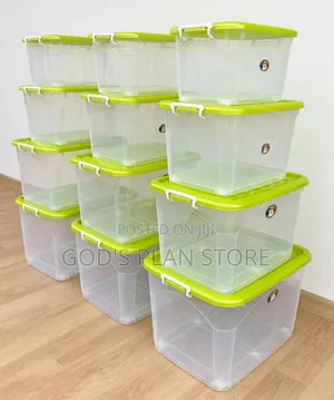 4pcs Lockable Clear Body Dust-Proof Plastic Storage Boxes