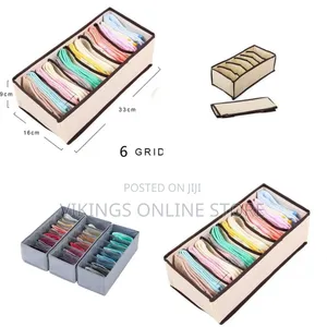 6 Grid Foldable Storage Box for Underwear, Socks, Ties