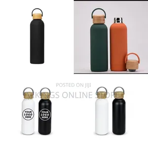 Printable Stainless Steel Water Bottle with Wooden Lid (ISI Certified)