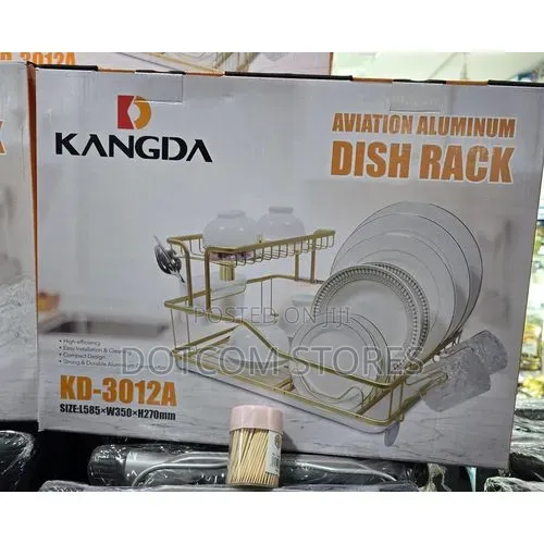 Aluminium Kitchen Utensils Drying Rack - Silver / Gold - 1