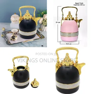 1L Thermal Glass Liner Coffee Flask - Arabic Dallah Style